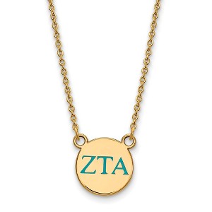 Black Bow Jewelry 14k Yellow Gold Plated Sterling Silver Zeta Tau Alpha Greek Life Necklace 18 Inch - 1 of 4