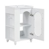 20" Bathroom Vanity With Sink, Freestanding Bathroom Vanity Ceramic Sink Combo Set Storage Cabinet With Adjustable Shelves And Faucet Mount Hole - 3 of 4