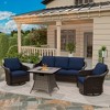 UPTION Outdoor Wicker Patio Conversation Furniture Set with Optional Fire Pit Table - 4 of 4