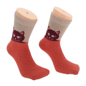 Unique Bargains Women's Retro Cat Pattern Winter Warm Socks Assorted Color 5 Pair - 1 of 4