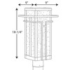 Progress Lighting Boxwood 1-Light Outdoor Post Lantern, Antique Bronze, Clear Seeded Glass Shade - 3 of 4