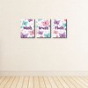 Big Dot of Happiness Beautiful Butterfly - Floral Kids Bathroom Rules Wall Art - 7.5 x 10 inches - Set of 3 Signs - Wash, Brush, Flush - 3 of 4