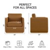 Vipbear Swivel Accent Chair, Velvet Swivel Bucket Chair, Wooden Base Swivel Club Chair, Upholstered Armchair, Reading Chair,Black/White/Beige/Brown - 2 of 4