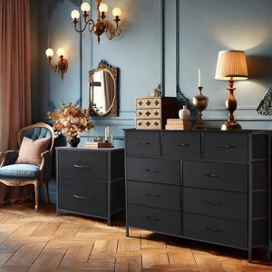 SKRAN 9-Drawer Dresser, Fabric Storage Tower For Bedroom, Tall Chest Organizer Unit With Fabric Bins, Steel Frame, Wood Top, Easy Pull Handle - 1 of 4