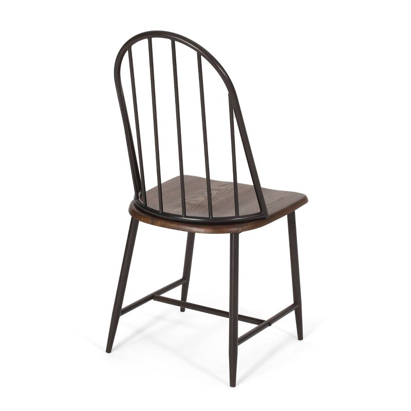 2pk Gessling Farmhouse Spindle Back Dining Chairs Dark Brown/Black - Christopher Knight Home, 5 of 13
