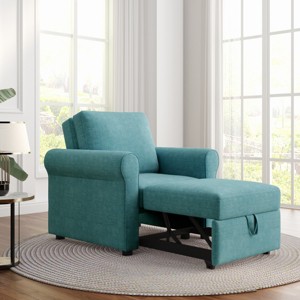 Flora 3-in-1 Multi-Function Sleeper Bed With Convertible Folding Accent Chair Adjustable Backrest Sofa Bed/Lounge Chair-Maison Boucle - 1 of 4