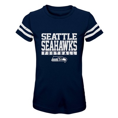 Nfl Seattle Seahawks Girls' Short Sleeve Stripe Fashion T-shirt : Target