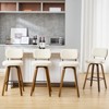 Bekrvio 26"/29” Swivel Bar Stools Set of 4, Upholstered Faux Leather Barstools with Back, Bar Chairs Island Stools for Kitchen Counter - 3 of 4