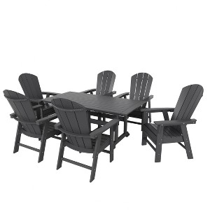 WestinTrends 7 Piece Outdoor Patio Dining Table and Adirondack Armchair Set - 1 of 3