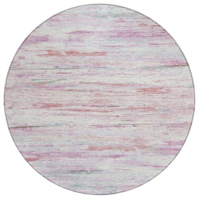Blush And Ivory Abstract Washable Indoor Outdoor Area Rug