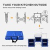 Resenkos  Aluminum Camping Kitchen, Portable Folding Camping Table with Fabric Cupboards, Windshield and Bag for BBQ, Picnic - 4 of 4