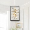 Modern Geometric Chandelier with Crystal Chandelier with Crystal Chandelier in Black and Gold Cage for Foyer, - 2 of 4