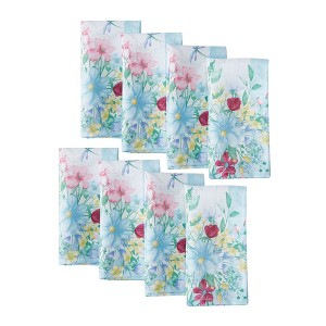 Nottingham Double Border Napkin, Set of 8 - Multicolor - 17x17 - Elrene Home Fashions - 1 of 3