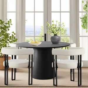 5 Piece Dining Set for 4,Extendable Wood Dining Table with 4 Upholstered Velvet Dining Chairs with Arm for Dining Room,Kitchen-Maison Boucle - 1 of 4