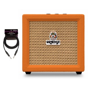 Orange Amps Crush Mini Analog Guitar Amplifier 3W with 10 Feet Instrument Cable - 1 of 4