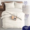 American Soft Linen Luxury 100% Cotton Sateen Weave Duvet Cover Set, 1 Duvet Cover and 2 Pillow Shams, Machine Washable 3 Piece Bedding Sets - 3 of 4