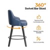 Thick Padded Cushion Wood Legs Modern Bar Stool With 360° Rotation - 4 of 4