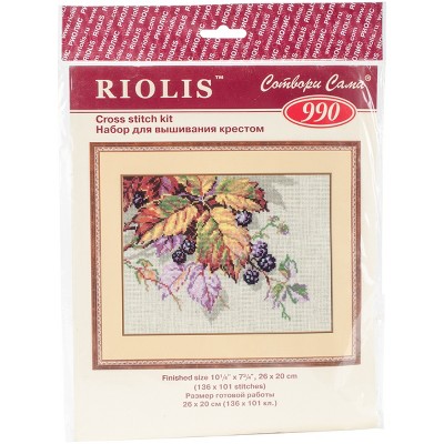 RIOLIS Counted Cross Stitch Kit 10.25"X7.75"-Blackberries (15 Count)