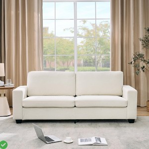 83" Oversized Cloud Loveseat - Plush 2-Seater with Washable Beige Cover - 1 of 4