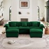 U Shaped Chaise Sectional Sofa,Modern Velvet Sectional Sofa With Soft Backrest And Seat Cushion,Sectional Sofa With Storage-Cuddlewood - 2 of 4