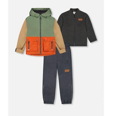 gray, beige, orange, and sage