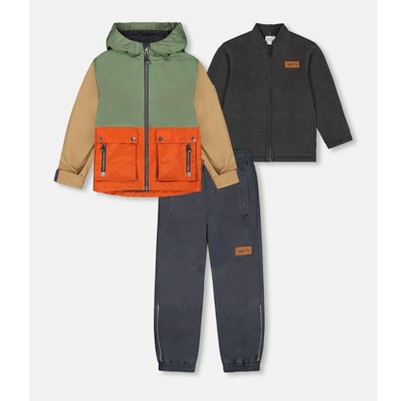 gray, beige, orange, and sage