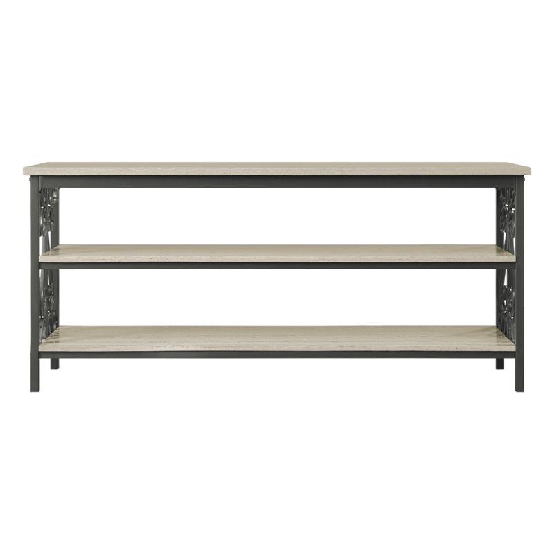 Fairhope Faux Marble Top TV Stand in Black - Lexicon, 3 of 6