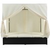 Outdoor Patio Rattan Canopy Daybed Sunbed with Curtain and Adjustable Seat - 4 of 4