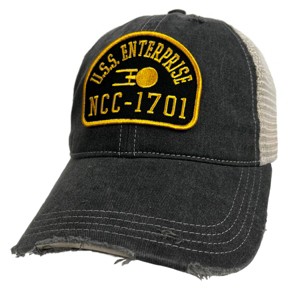 Star Trek Tos Enterprise Pill Arch Vintage Cotton Twill Trucker Cap Black OS - 1 of 4
