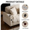 Whisen 3 Seater L-shaped Chenille Sofa with Storage Ottoman, Side Storage and USB/C-TYPE Charging Ports - 4 of 4