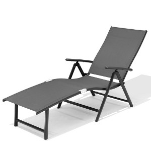 Pellebant Outdoor Aluminum Folding Adjustable Chaise Lounge - 1 of 4