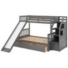 NicBex Twin Over Full Bunk Bed with Guardrail and Drawers and Slide,Loft Bed with Ladder and Storage Grids,Modern Bunk Beds,Bunk Beds for Bedroom - image 2 of 4