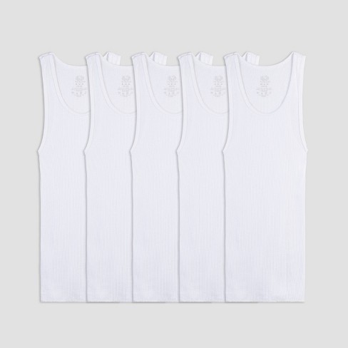 Girls White 5pk Cami Vests