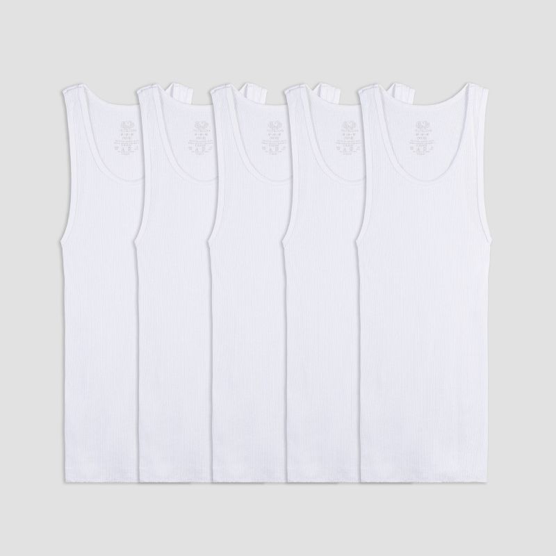 Fruit of the Loom Boys' 5pk Tank Top A-Shirt - White, 1 of 7