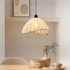 DORESshop 1-Light BOHO Black and White Umbrella Rattan Pendant Light, Hanging Lamp for Dining Rooms, Bedrooms or Cafes (2-Pack) - 4 of 4