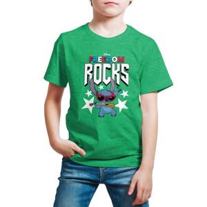 Boys' - Lilo and Stitch - Freedom Rocks Short Sleeve Graphic T-Shirt - 1 of 4