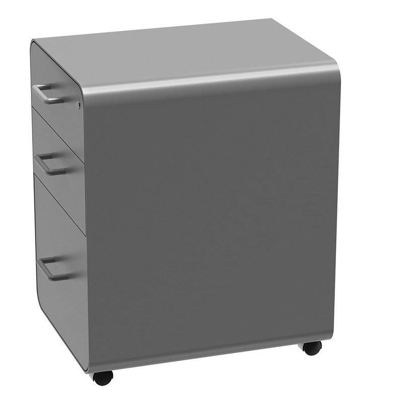 Monoprice Round Corner 3-Drawer File Cabinet - Gray With Lockable Drawer - Workstream Collection, 3 of 7