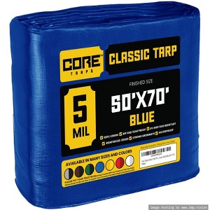 Core Tarps Heavy Duty 5 Mil Tarp Cover, UV Resistant, Rip Proof for Roof, Camping, Patio, Pool, Boat - 1 of 4