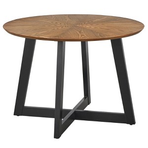 Jonas Round Dining Table Light Walnut/Black - Buylateral: Mid-Century, Sunburst Design, Seats 4 - 1 of 4