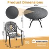 7-Piece Cast Aluminum Outdoor Dining Set: Round Table, Stackable Chairs & Red Cushions - All-Weather Patio Furniture for Your Backyard - 4 of 4