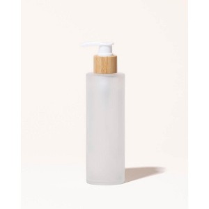 makesy 6.7oz / 200ml frosted glass & bamboo lotion bottle - 1 of 3