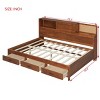 1pc Wooden Daybed, Solid Wood Frame with USB Ports and 3 Storage Drawers, No Box Spring Required - Baofuwish - 4 of 4