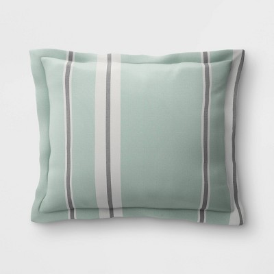 Woven Navy Stripe Outdoor Deep Seat Pillow Back Cushion DuraSeason Fabric™ Aqua - Threshold™