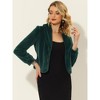 INSPIRE CHIC Women's Cropped Lapel Long Sleeve Fluffy Faux Fur Jackets - 2 of 4