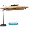 Crestlive Products 11FT Patio Double Top Cantilever Umbrella with Light and Base Set Outdoor 360° Rotation 6 Heights Adjustable Offset Umbrella - 2 of 4