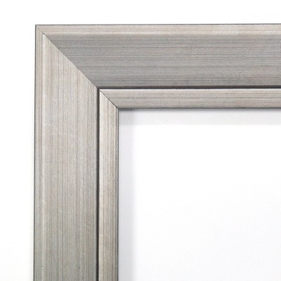28" x 34" Silver Wood Rectangular Wall Mirror