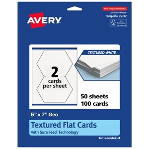 Avery Matte White Flat Cards, 5" x 7" Geo - 1 of 4