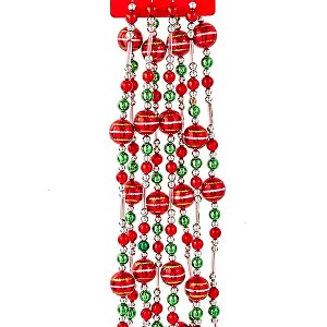 108.0 Inch Red Ball Garland Silver Green Gold Tree Garlands - 1 of 3