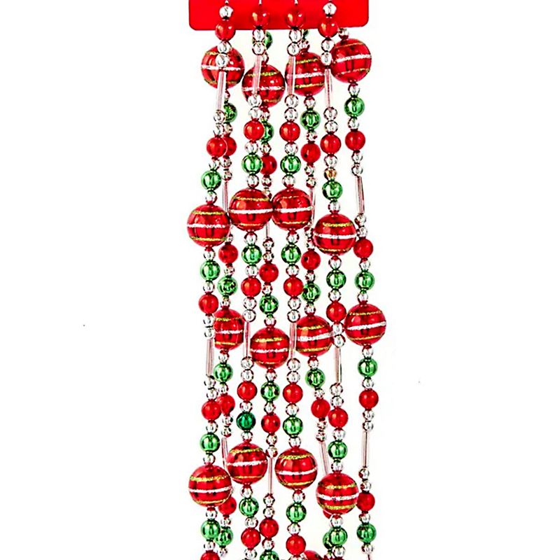 108.0 Inch Red Ball Garland Silver Green Gold Tree Garlands, 1 of 4