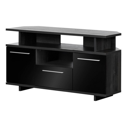 Reflekt Corner Tv Stand Gray Oak Black South Shore Target